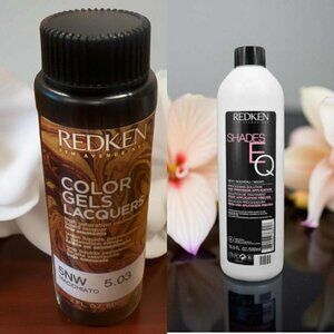 Redken Color Gels Lacquers 5NW Macchiato & Color Gel Processing Solution 16.9 oz